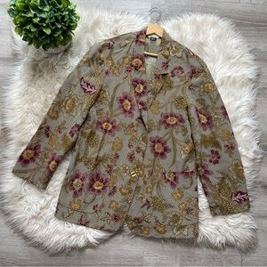 Neiman‎ Marcus 100% Silk Retro Psychedelic Print Blazer Jacket